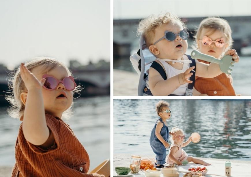 Bébé et enfants avec lunettes de soleil